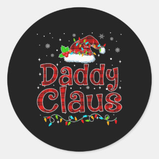 Sticker Rond Papa Claus Pajama de Noël Correspondance famille N
