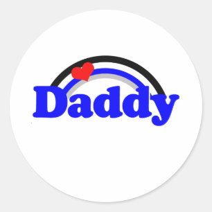 Sticker Rond Papa Cuir