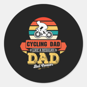Sticker Rond Papa cycliste comme un papa normal mais vélo plus