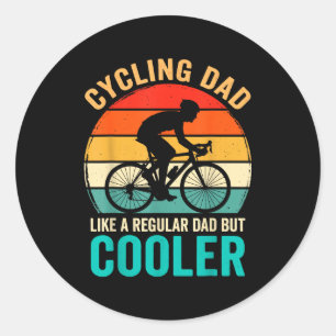 Sticker Rond Papa cycliste comme un régulier mais vélo plus coo