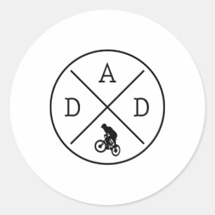 Sticker Rond Papa cycliste VTT Vélo cyclisme Fête des pères
