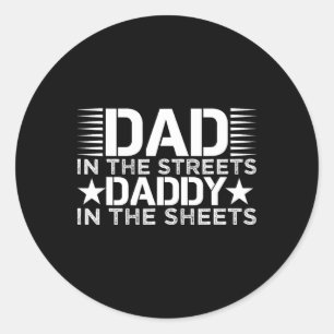 Sticker Rond Papa Dans Les Rues Papa Dans La Fête des pères Des