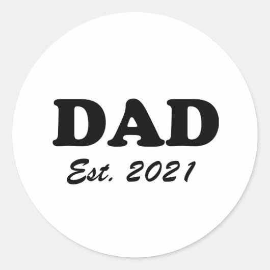 Sticker Rond Papa date établie personnalisée moderne personnali (Devant)