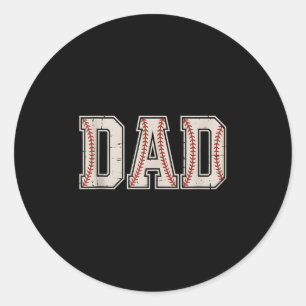 Sticker Rond Papa De Baseball, Chemises De Fête des pères Heure