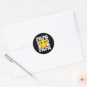 Sticker Rond Papa de baseball rétro (Enveloppe)