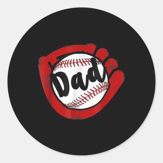 Sticker Rond Papa De Baseball Softball Maman (Devant)