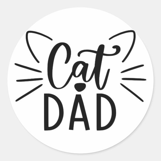 Sticker Rond Papa de chat (Devant)