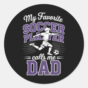 Sticker Rond Papa de footballeur Mon joueur de football préféré