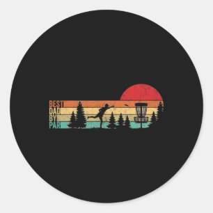 Sticker Rond Papa de golf à disque drôle Meilleur papa par Par