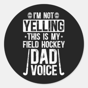 Sticker Rond Papa de hockey sur gazon Voix Papa d'un joueur de