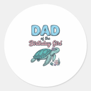Sticker Rond Papa de la fille de l'anniversaire T-shirt vintage