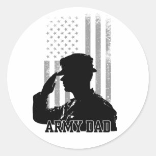 Sticker Rond Papa de l'armée