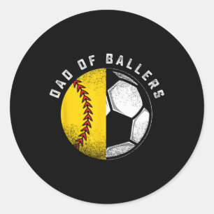 Sticker Rond Papa de Llers père fils joueur de football en sall