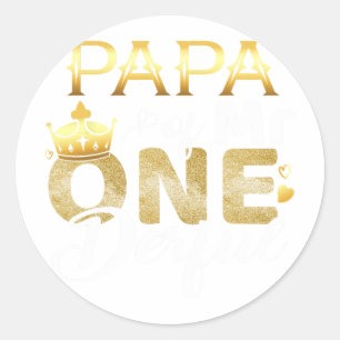 Sticker Rond Papa De M. Onederful Anniversaire Premier Mat Un D