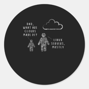 Sticker Rond Papa, De Quoi Sont Faits Les Nuages ? Programmeur