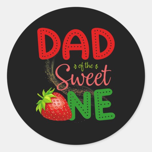 Sticker Rond Papa De Sweet One Sweet One Strawberry (Devant)