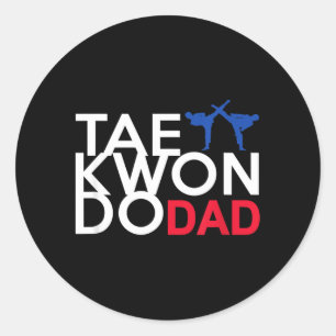 Sticker Rond Papa de Taekwondo Arts Martiaux Père