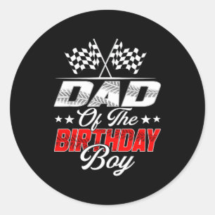Sticker Rond Papa de voiture de course du garçon d'anniversaire