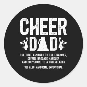 Sticker Rond Papa des pom-pom girls Définition Papa de cheerlea