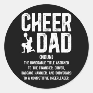 Sticker Rond Papa des pom-pom girls Définition Papa de cheerlea