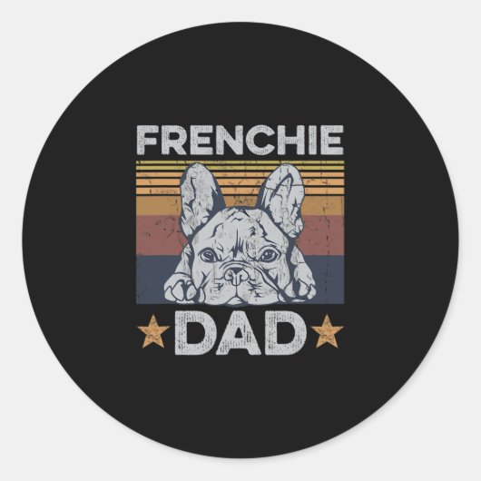 Sticker Rond Papa Design Pour Ton Père Français (Devant)
