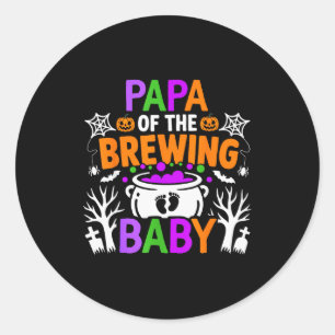 Sticker Rond Papa du bébé brassant un costume d'Halloween