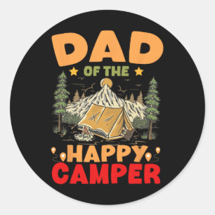 Sticker Rond Papa du campeur heureux premier anniversaire campi
