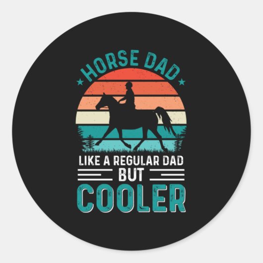 Sticker Rond Papa du cheval (Devant)