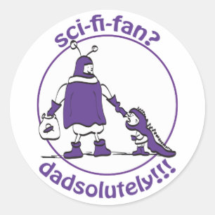 Sticker Rond Papa du fan de science-fiction