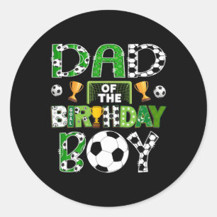 Sticker Rond Papa du garçon qui fête son anniversaire Joueur de
