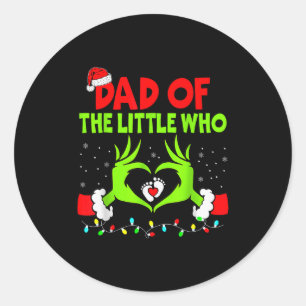 Sticker Rond Papa du petit qui est drôle Noël Grossesse Annonce