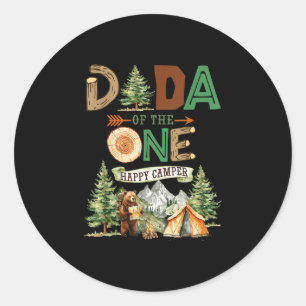 Sticker Rond Papa du seul joyeux campeur 1er anniversaire campi