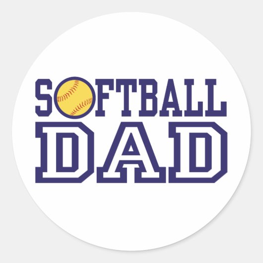Sticker Rond Papa du softball (Devant)