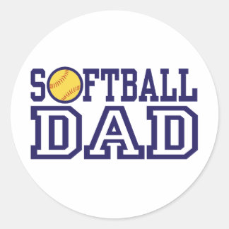 Sticker Rond Papa du softball