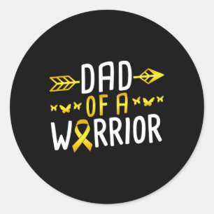 Sticker Rond Papa d'un survivant guerrier du cancer infantile