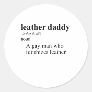 STICKER ROND PAPA EN CUIR