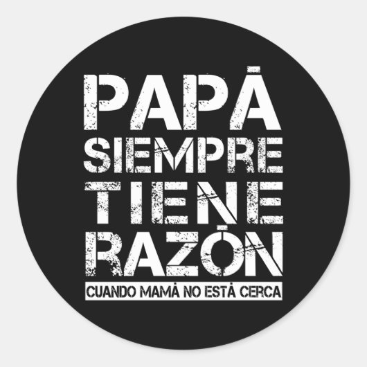 Sticker Rond Papa Espagnol De Fille Fils Père Jour (Devant)