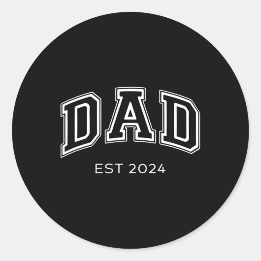 Sticker Rond Papa Est. 2024 Papa attend Ba (Devant)