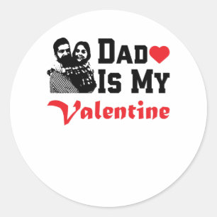 Sticker Rond Papa est mon Valentine Cadeaux de la Saint-Valen