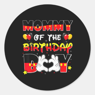 Sticker Rond Papa Et Maman Maman Maman De L'Anniversaire Garçon