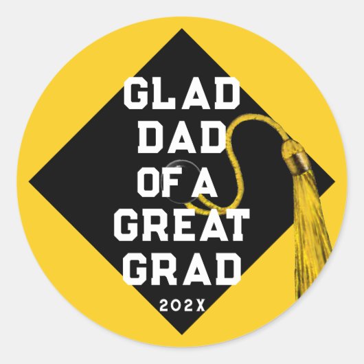 Sticker Rond Papa Fier de Diplôme (Devant)