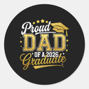 Sticker Rond Papa fier d'un élève de la promotion 2026 Senior 2