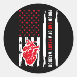 Sticker Rond Papa fière d'un guerrier du cœur Sensibilisation à