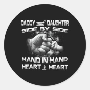 Sticker Rond Papa Fille Fist Bump Correspondance père &# ; s Jo