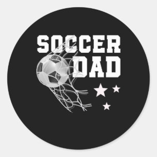 Sticker Rond Papa Footballeur Drôle Papa Football Sport Fan Ama