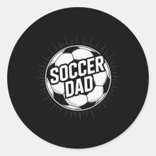 Sticker Rond Papa footballeur Joueur dévoué Soutien Famille Mat