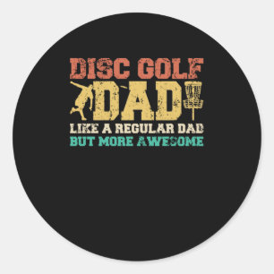 Sticker Rond Papa Gift Idea Fête des pères Disque Golf Papa Ret