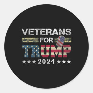 Sticker Rond Papa Grand-Père Anciens Combattants Pour Trump 202