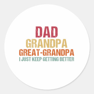 Sticker Rond Papa grand-père grande Fête des pères grand-père