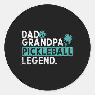 Sticker Rond Papa grand-père Pickleball Legend Pickleball Joueu